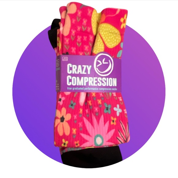Crazy Compression Socks Floral NEW! - Picture 1 of 11